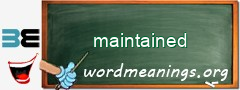 WordMeaning blackboard for maintained